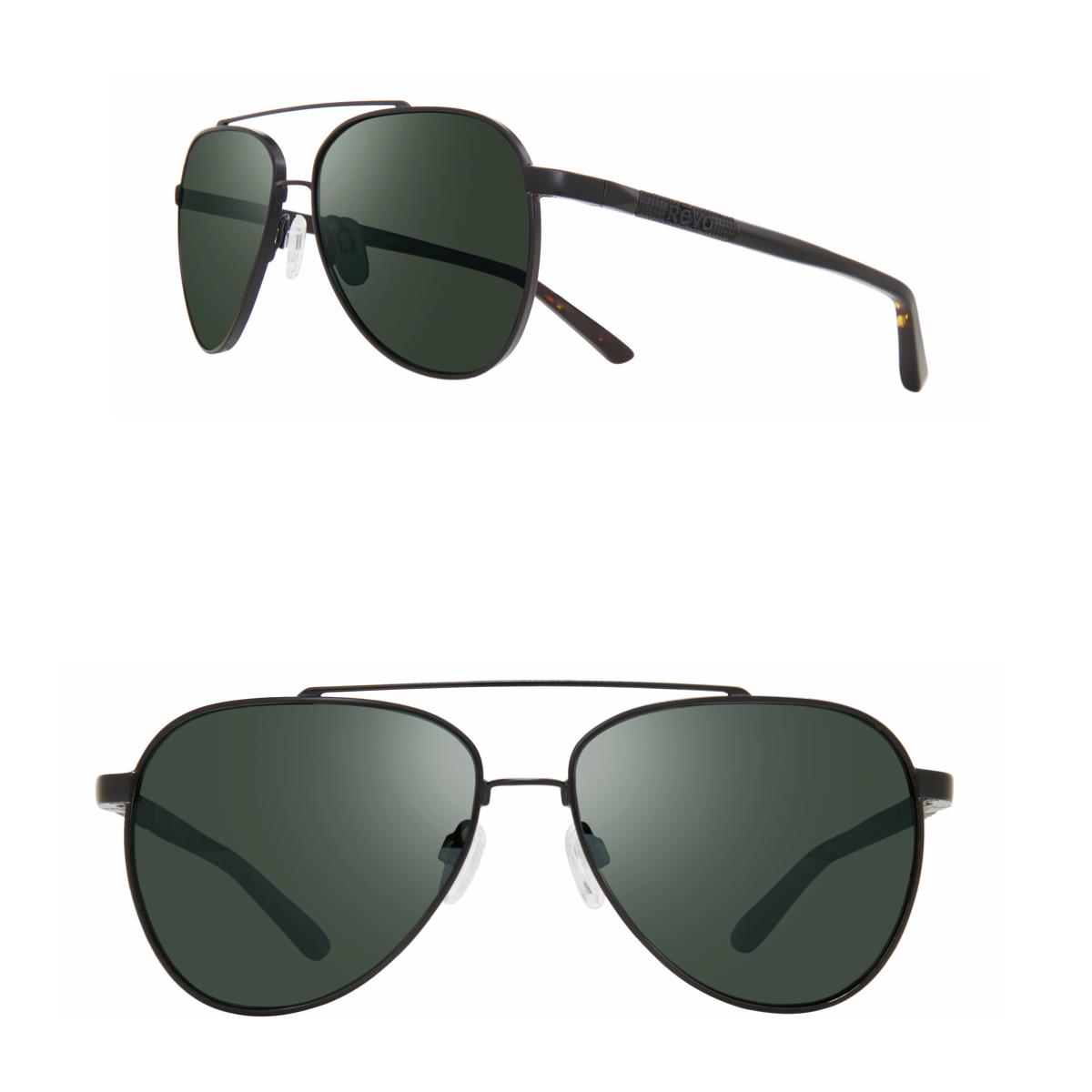 Revo Sunglasses Arthur Crystal Glass Lens Aviator Sunglasses - BLACK