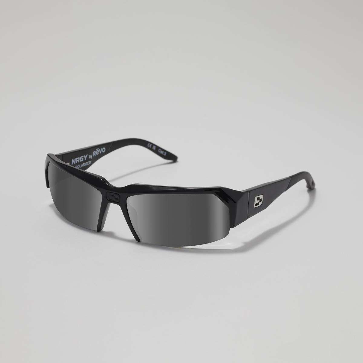 Revo Sunglasses NRGY Oblivion Wrap Around Sunglasses - Black - Size 65-11-125
