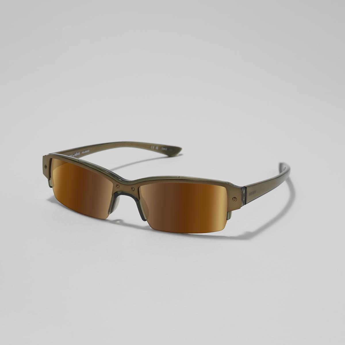 Revo Sunglasses NRGY AD ASTRA Semi Rimless Rectangle Sunglasses - Crystal Olive - Size 61-14-135