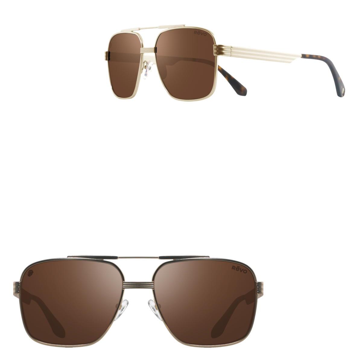 Revo Sunglasses Rolling Stones x Revo Midnight Rambler Navigator Sunglasses - Gold - Size 58-17-140