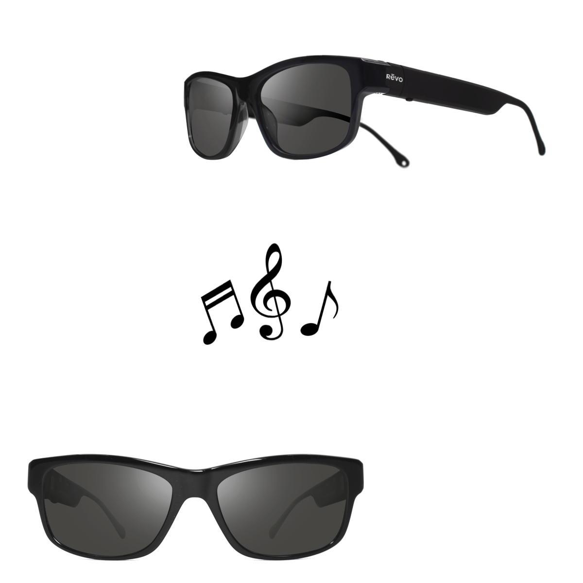 Revo Sunglasses Sonic 2 Sporty Frame Sunglasses with Audio Capabilities - Black - Size 57-17-145