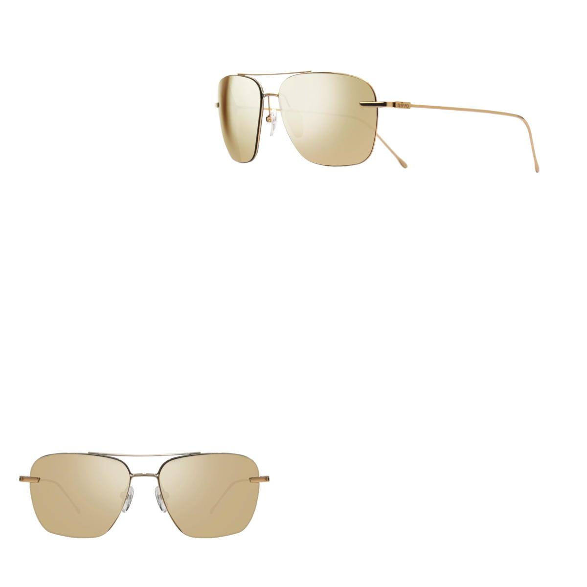 Revo Sunglasses Black Air 3 Ultra-lightweight Full Rim Navigator - Shiny Gold - Size 58-14-135
