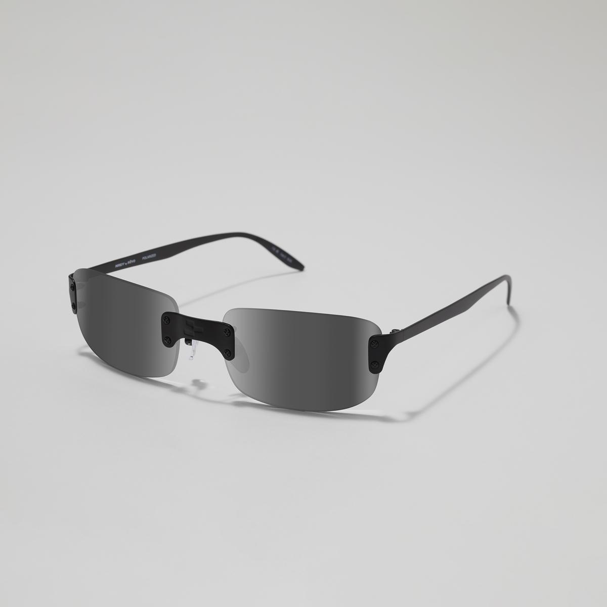 Revo Sunglasses NRGY Luna 2 Rimless Rectangle Sunglasses - Satin Black - Size 58-19-140