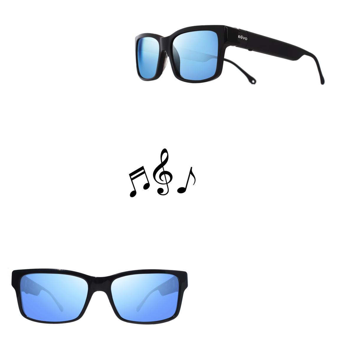 Revo Sunglasses Sonic 1 Revo Black Sunglasses with Audio Capabilities - Black - Size 57-17-145