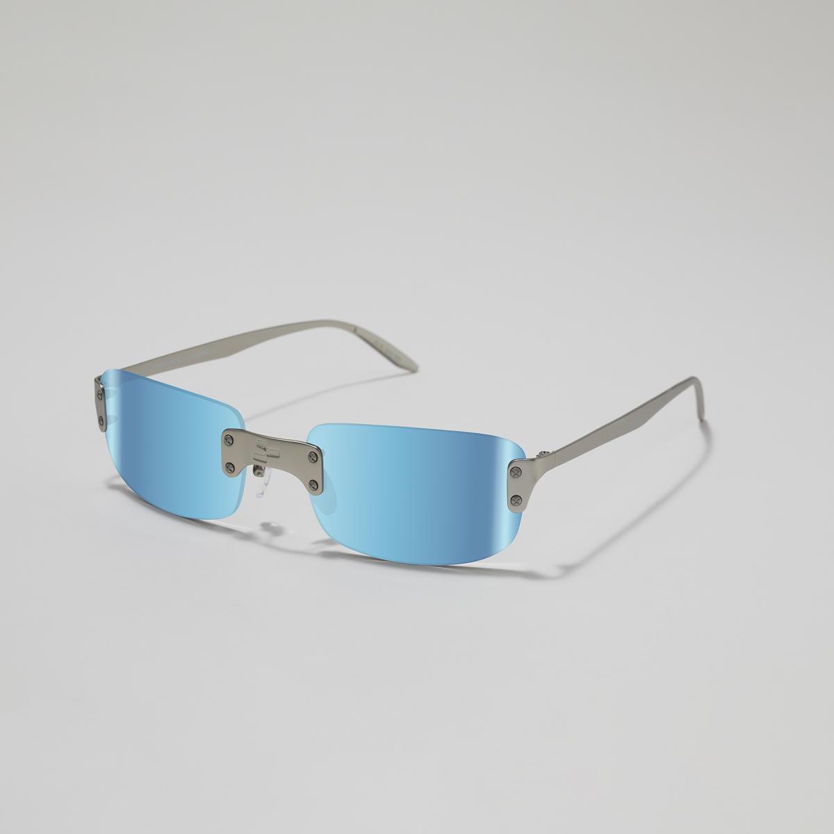 Revo Sunglasses NRGY Luna 2 Rimless Rectangle Sunglasses - Satin Chrome - Size 58-19-140