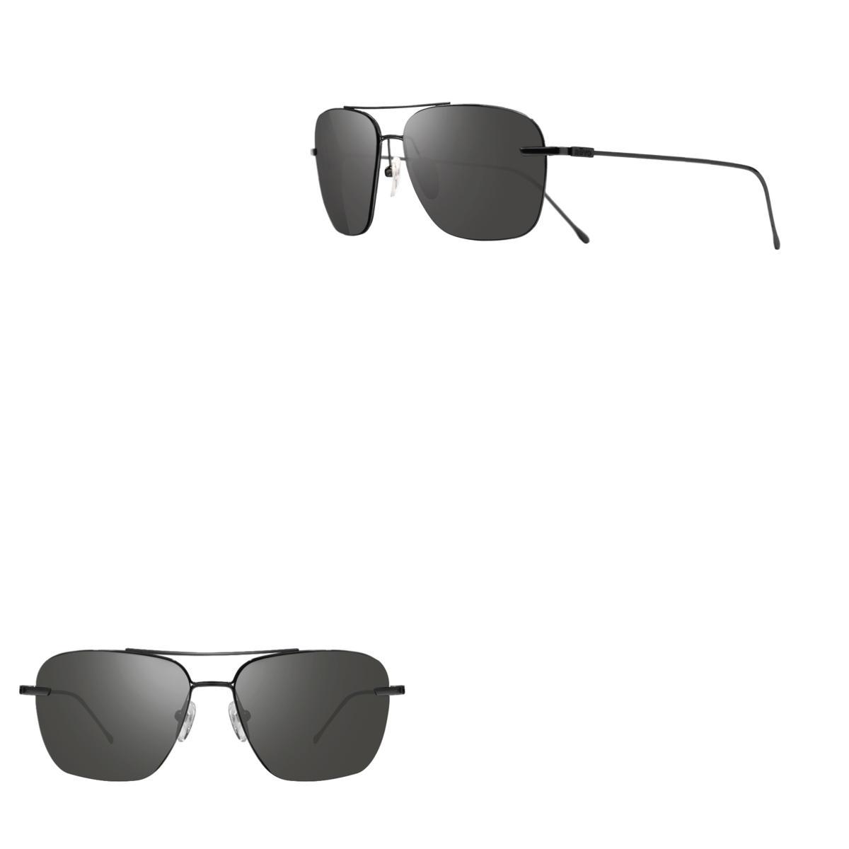 Revo Sunglasses Black Air 3 Ultra-lightweight Full Rim Navigator - Shiny Black - Size 58-14-135