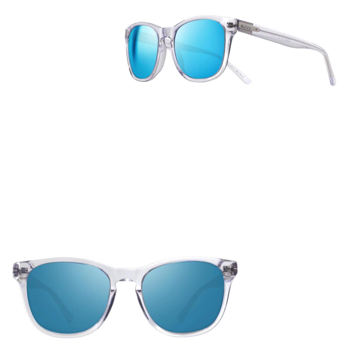 Revo Sunglasses Tatum Round Glass Lens Sunglasses - Shiny Crystal - Size 54-19-145