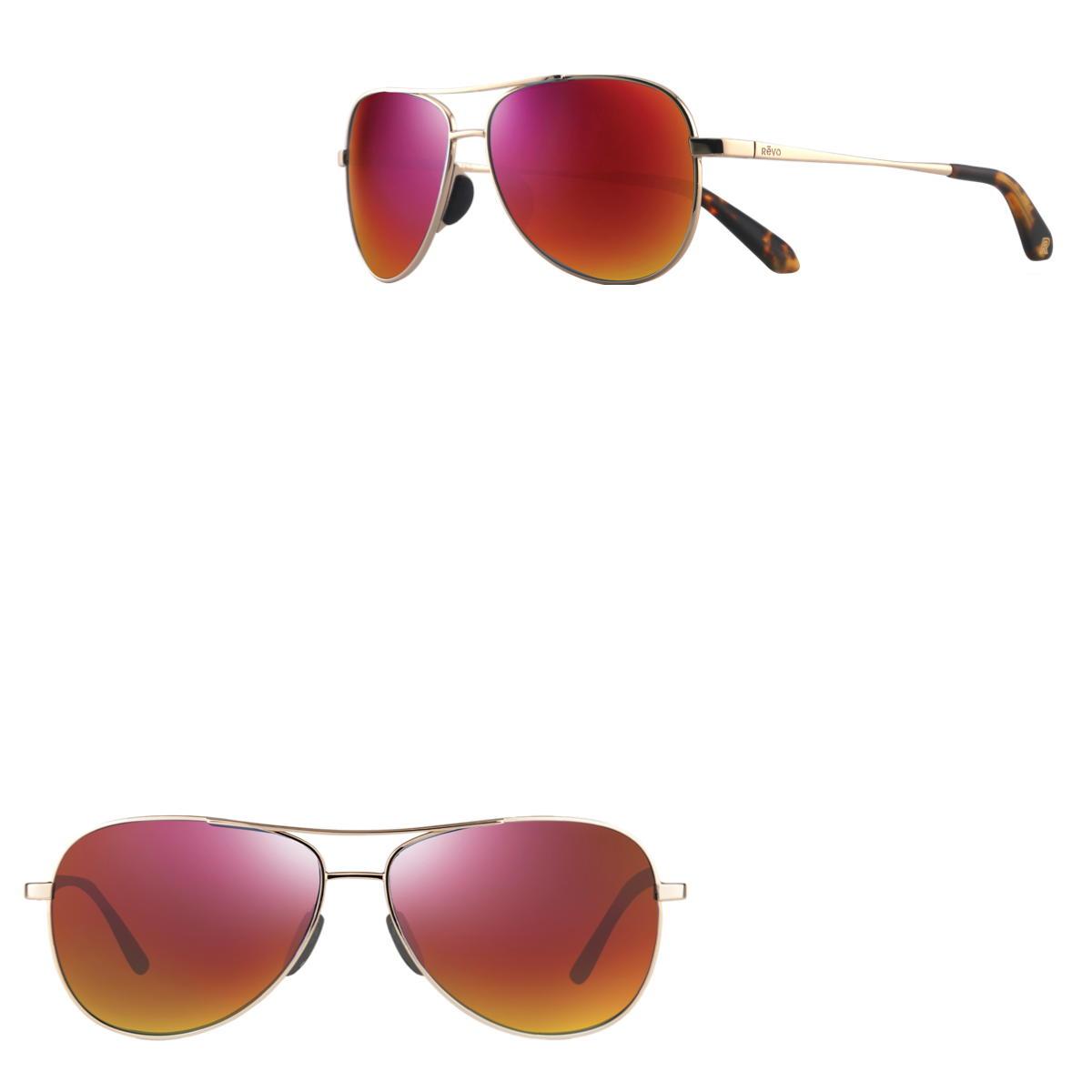 Revo Sunglasses Relay II Aviator Sunglasses - Gold - Size 59-13-135