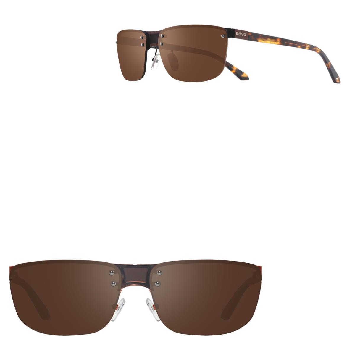 Revo Sunglasses Lex Rimless Sunglasses - Dark Brown - Size 64-17-135