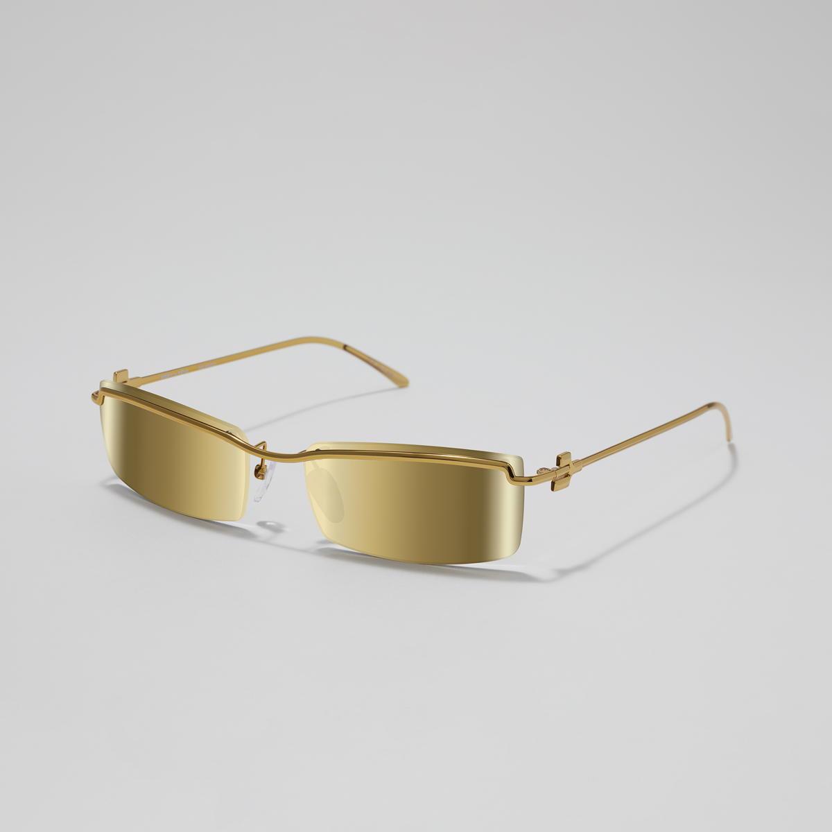 Revo Sunglasses NRGY Riva Semi Rimless Rectangle Sunglasses - Gold - Size 58-18-140