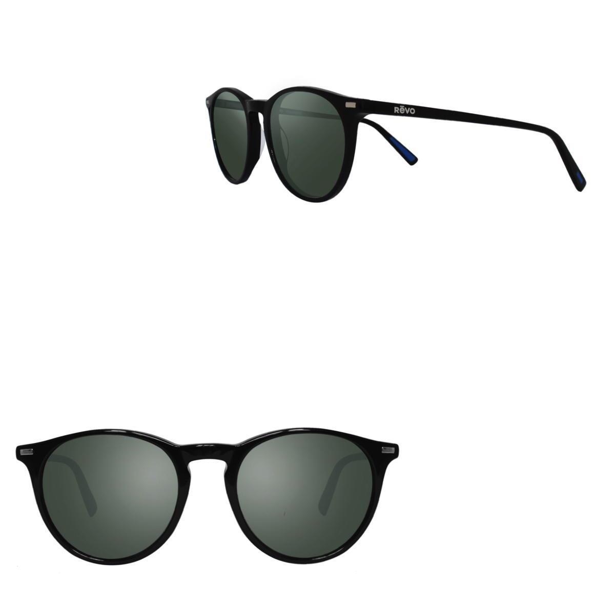 Revo Sunglasses Sierra Petite Round Glass Lens Sunglasses - BLACK - Size 49-19-145