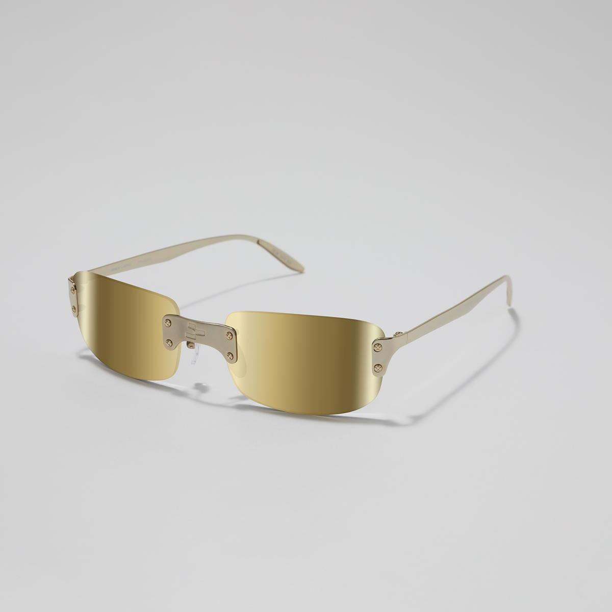 Revo Sunglasses NRGY Luna 2 Rimless Rectangle Sunglasses - Gold - Size 58-19-140