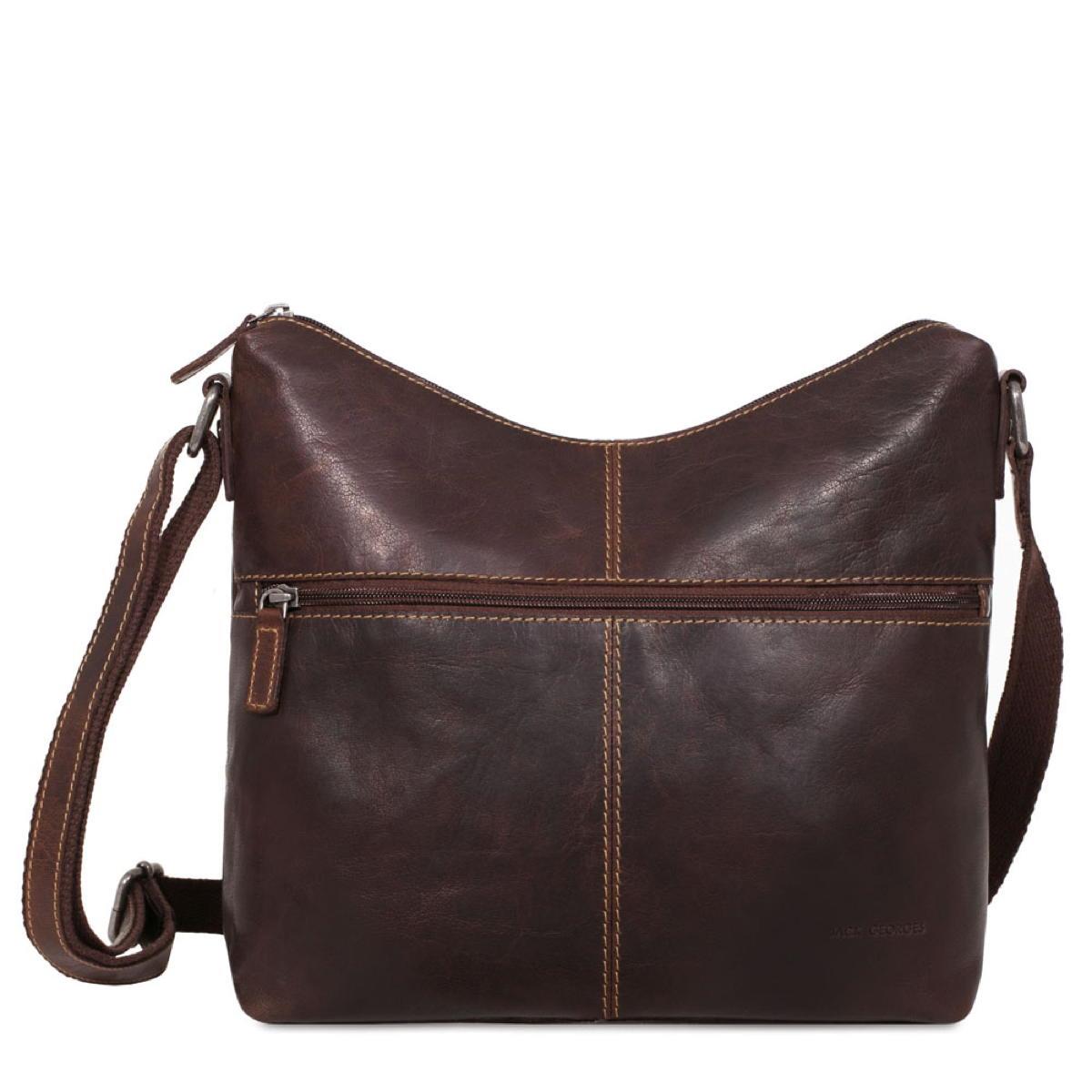 Jack Georges Uptown Hobo with Large Front Pocket - Brown