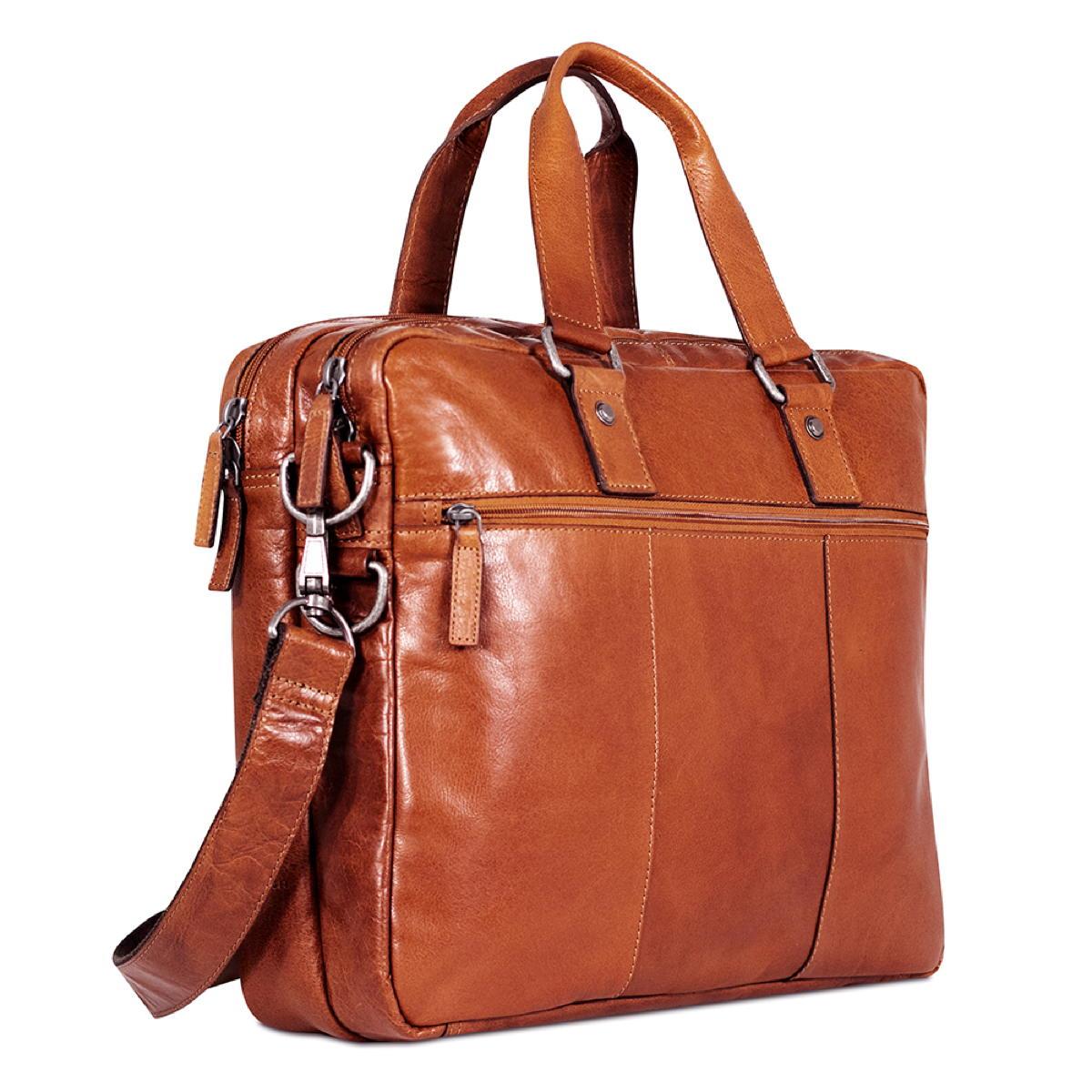 Jack Georges Large Double Gusset Top Zip - Honey