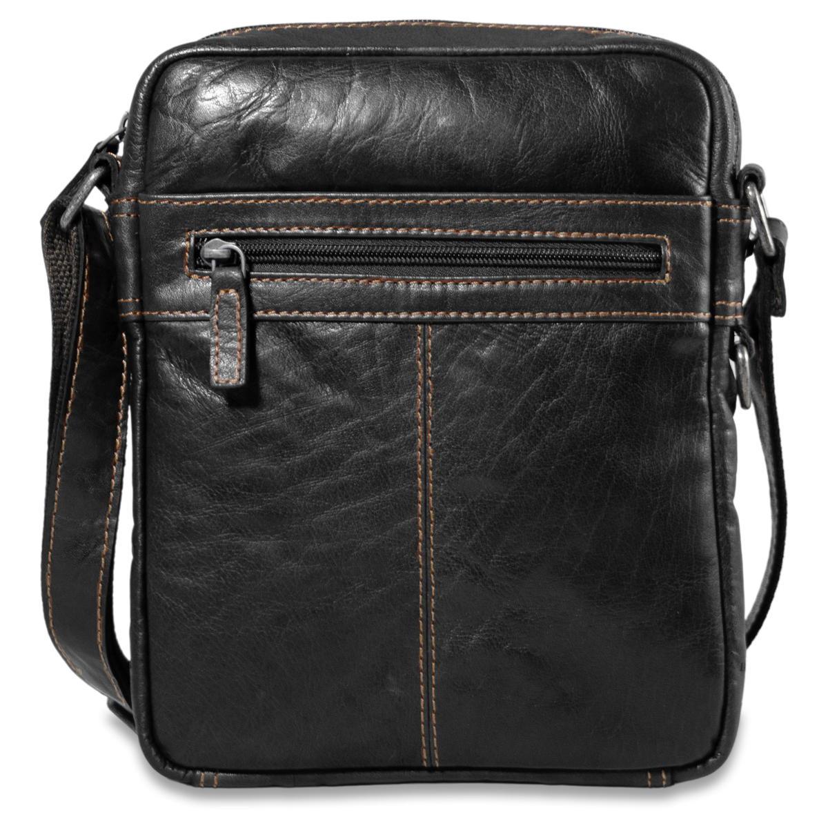 Jack Georges Slim Zippered Crossbody Bag - Black