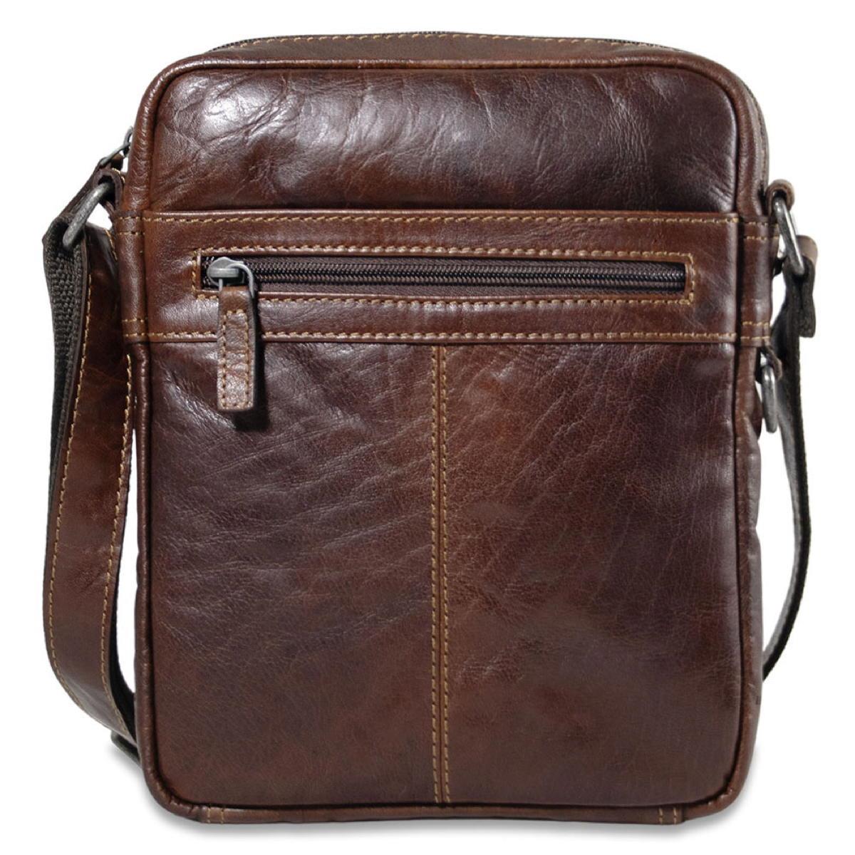 Jack Georges Slim Zippered Crossbody Bag - Brown