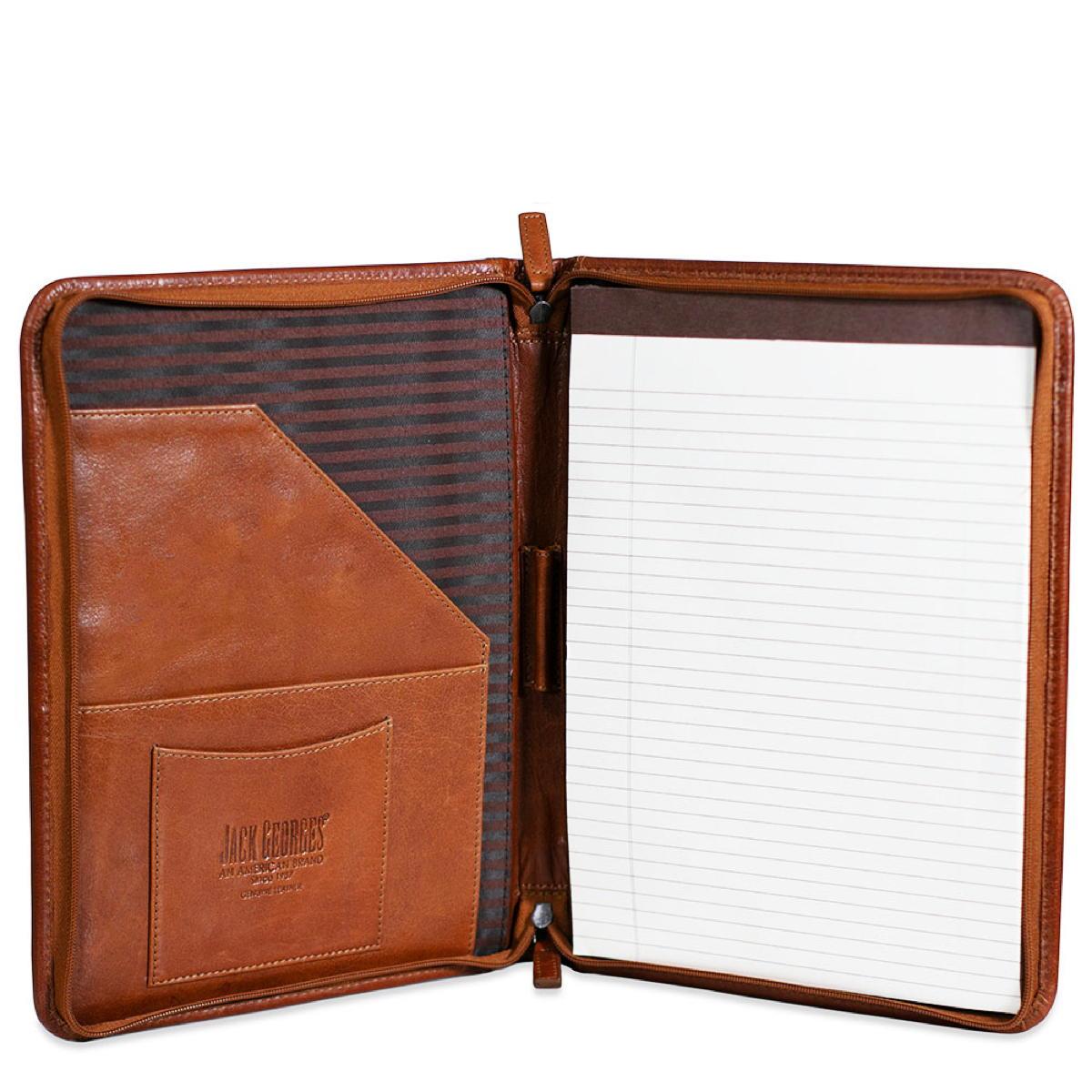 Jack Georges Letter Size Zip-Around Writing Pad - Honey