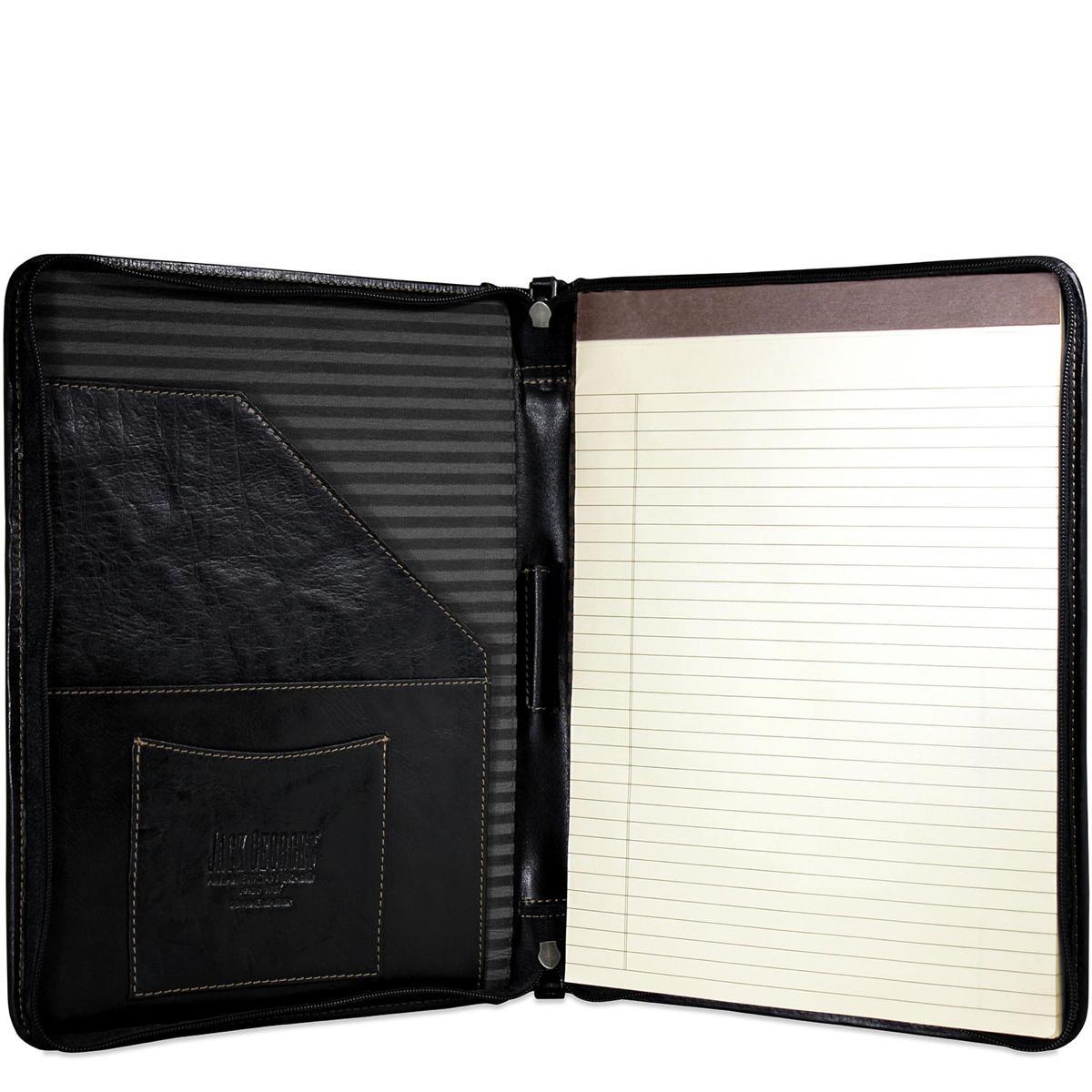 Jack Georges Letter Size Zip-Around Writing Pad - Black