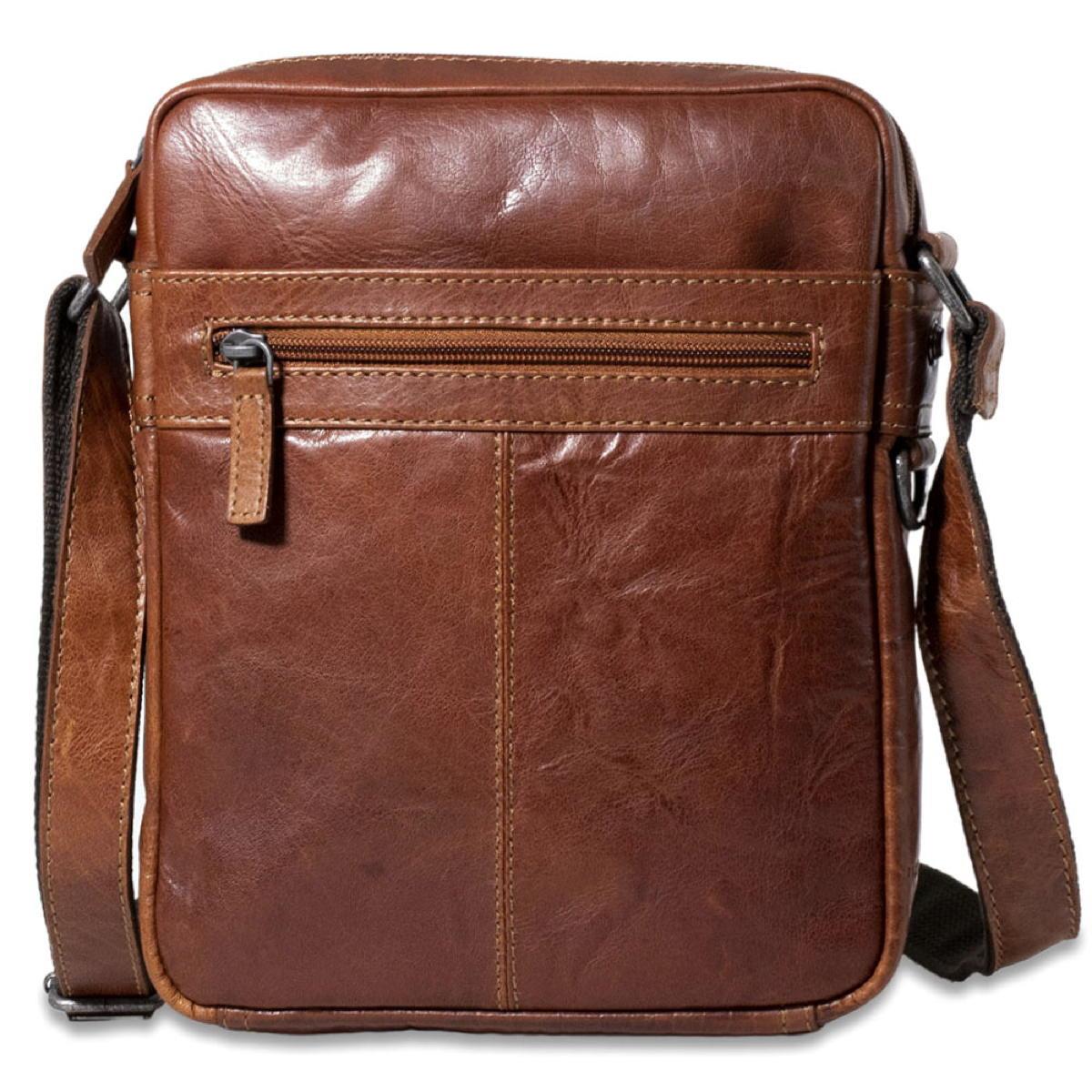 Jack Georges Slim Zippered Crossbody Bag - Honey